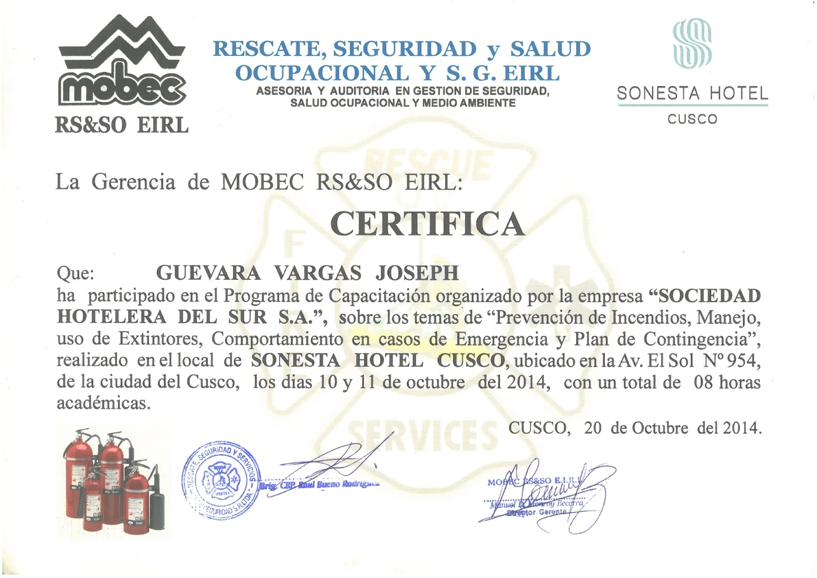 Certificación de Seguridad en Tours