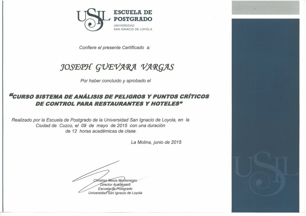 Certificado USIL Postgrado